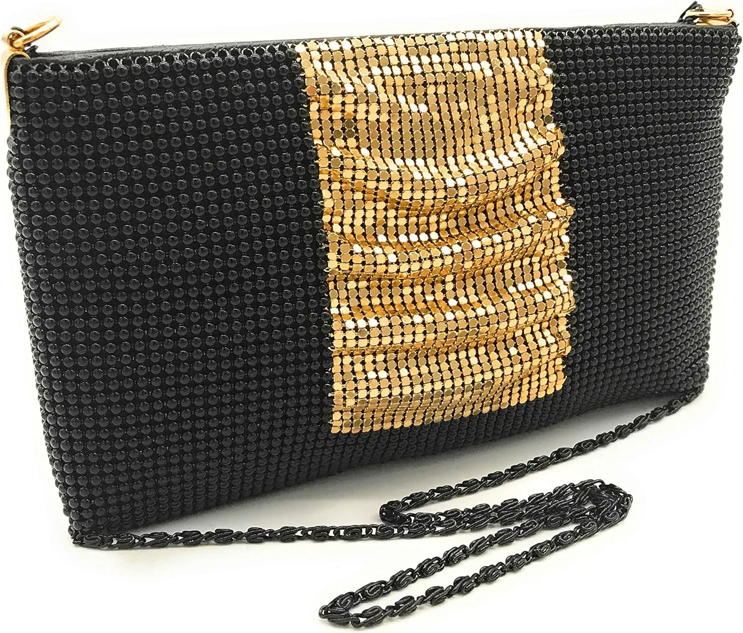 Womens clutch metal mesh metal beaded mesh evening purse for Cocktail Party Prom Wedding Banquet