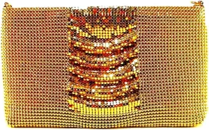 Womens clutch metal mesh metal beaded mesh evening purse for Cocktail Party Prom Wedding Banquet