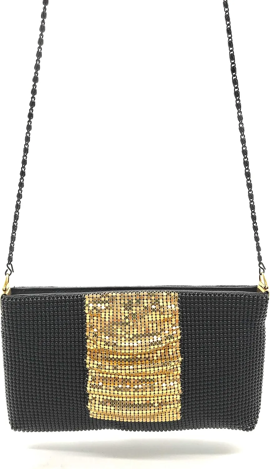 Womens clutch metal mesh metal beaded mesh evening purse for Cocktail Party Prom Wedding Banquet