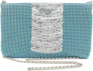 Womens clutch metal mesh metal beaded mesh evening purse for Cocktail Party Prom Wedding Banquet