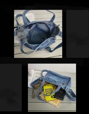 Women's Denim Crossbody Bag, Small Shoulder Bag, Denim Purse, Handbag