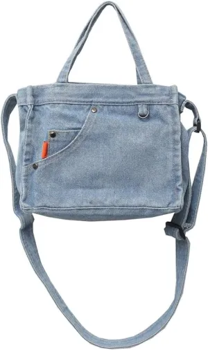 Women's Denim Crossbody Bag, Small Shoulder Bag, Denim Purse, Handbag