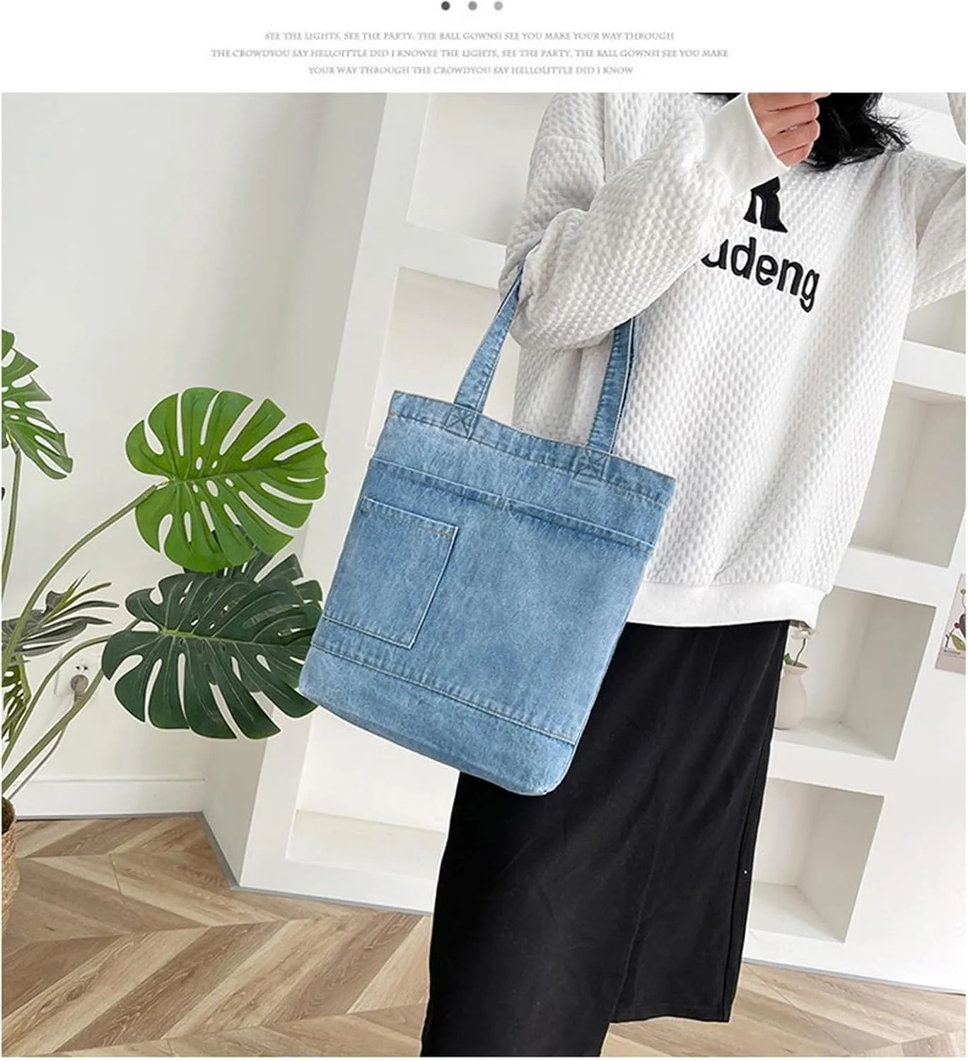 Women's denim wallet, casual handbag, crossbody shoulder bag, girl tote canvas bag
