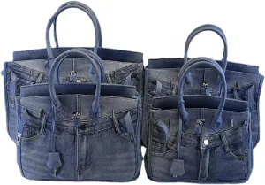 Women's Denim Wallet Tote Large Capacity Satchel Underarm Bag for Beach Travel Daily Shopping Top Shoulder Bag