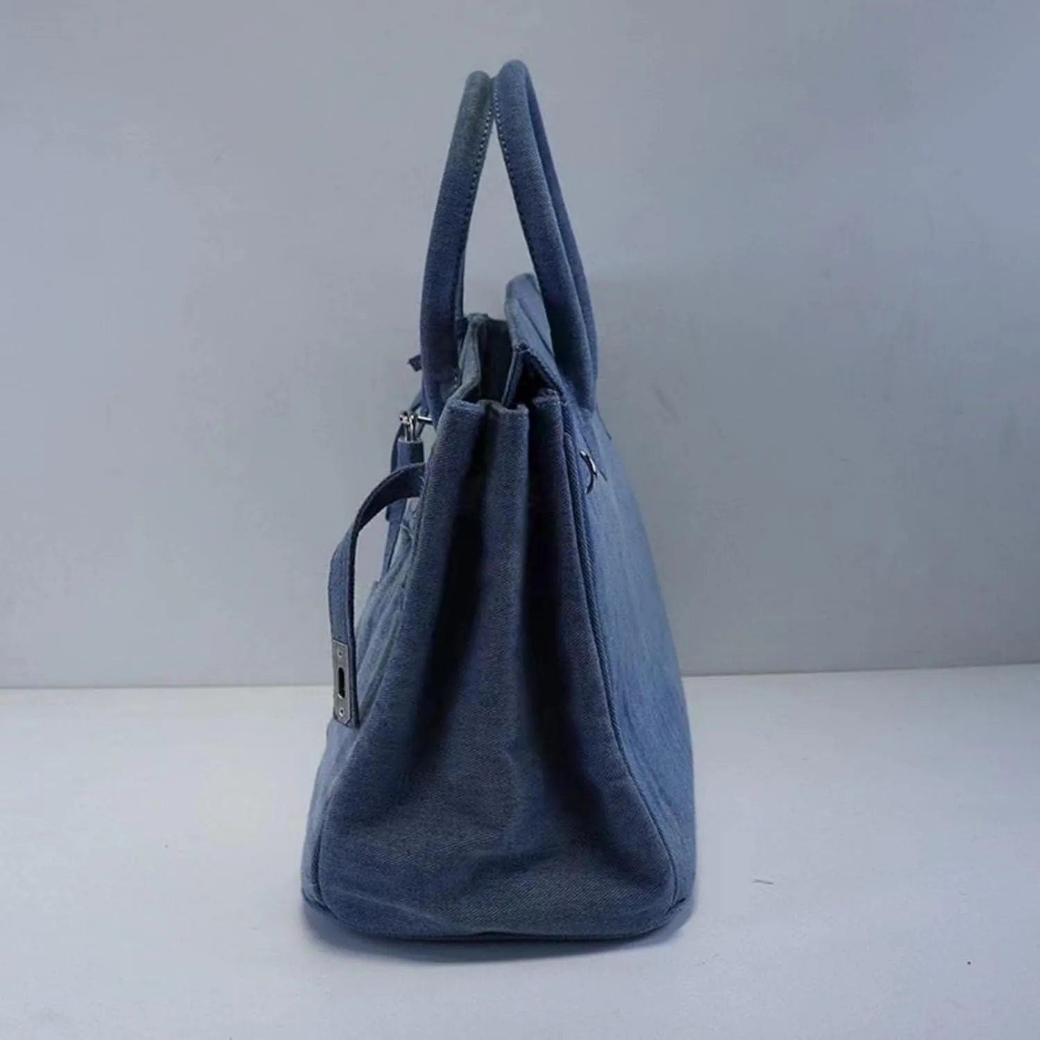 Women's Denim Wallet Tote Large Capacity Satchel Underarm Bag for Beach Travel Daily Shopping Top Shoulder Bag