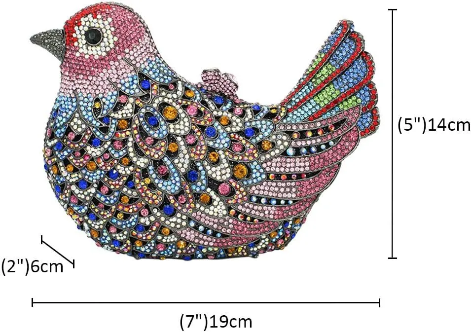 Womens Evening-Bag Chain Luxury-Handbag Rhinestone Wedding Ladies Clutch-Purse Bird