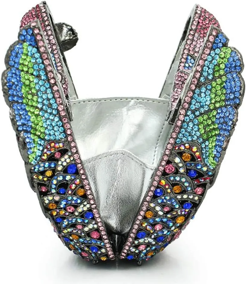 Womens Evening-Bag Chain Luxury-Handbag Rhinestone Wedding Ladies Clutch-Purse Bird