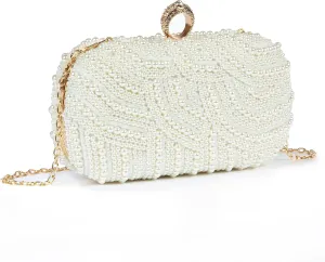 Women's Evening Handbags Pearl Clutch Purse Beaded bag Bridal Clutch wedding Purse