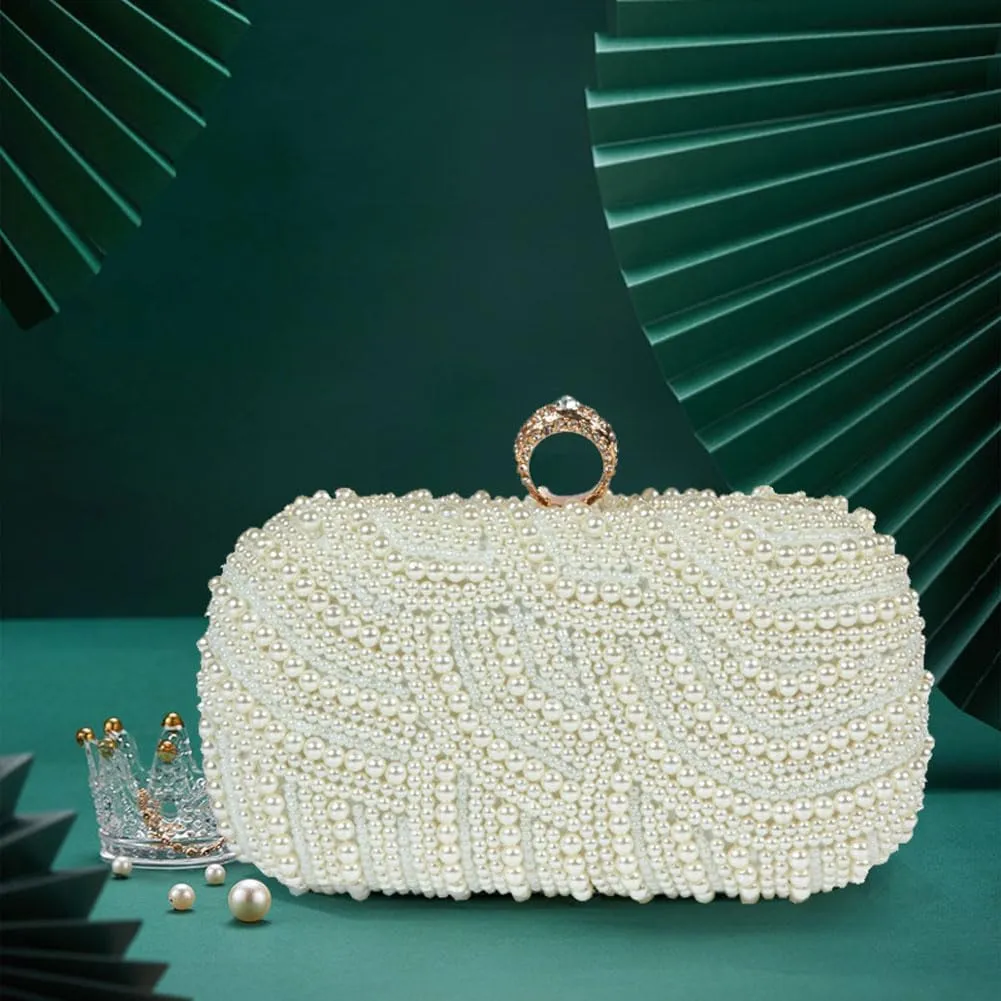 Women's Evening Handbags Pearl Clutch Purse Beaded bag Bridal Clutch wedding Purse