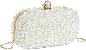 Women's Evening Handbags Pearl Clutch Purse Beaded bag Bridal Clutch wedding Purse