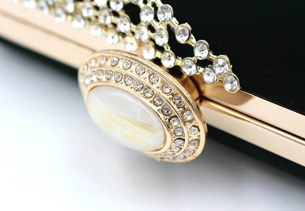 Womens Glitter Rhinestone Evening Clutch Elegant velvet Crossbody Purse with Chain Handbag Shoulder Bag Wedding