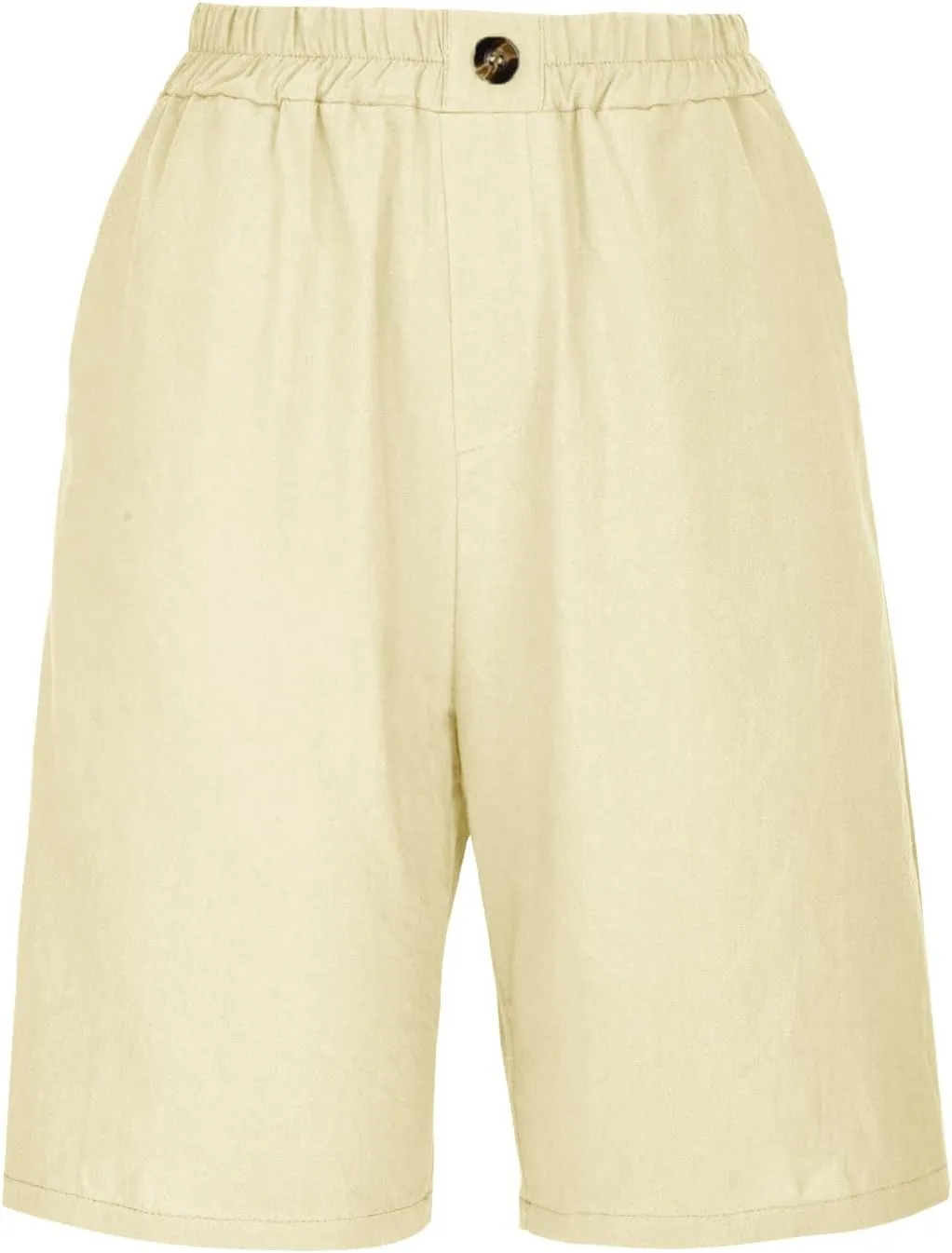 Womens Shorts Casual Loose Summer Beach Knee Length Flared Shorts Trendy Flowy Lounge Cotton Linen Half Shorts with Pockets