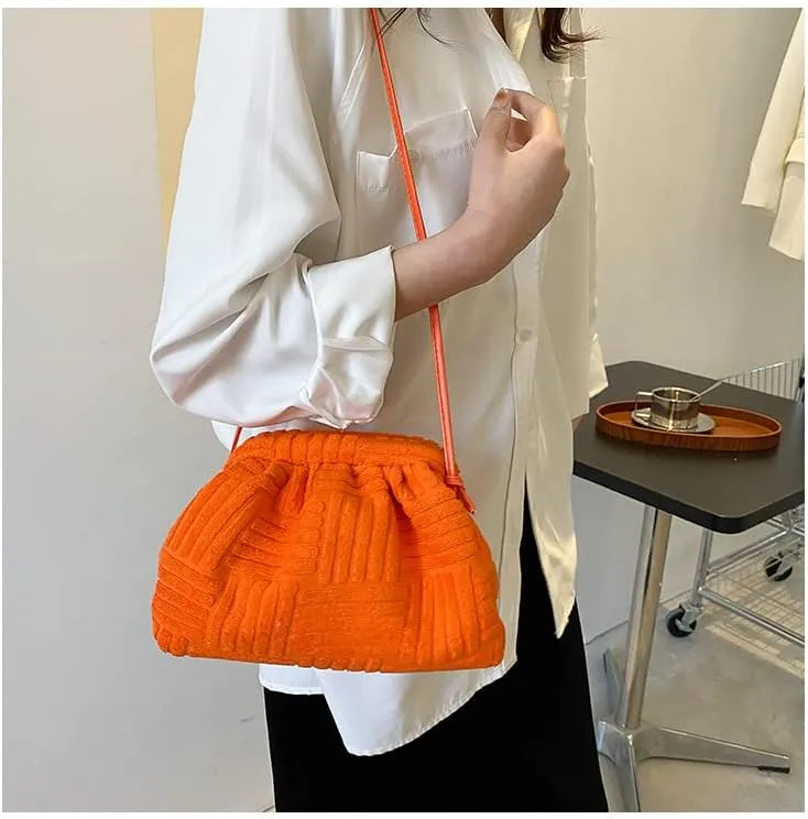 Women's Soft Cloud Bag - Fashion Dumpling One-shoulder Tote - Pleated Pouch Y2K Tote