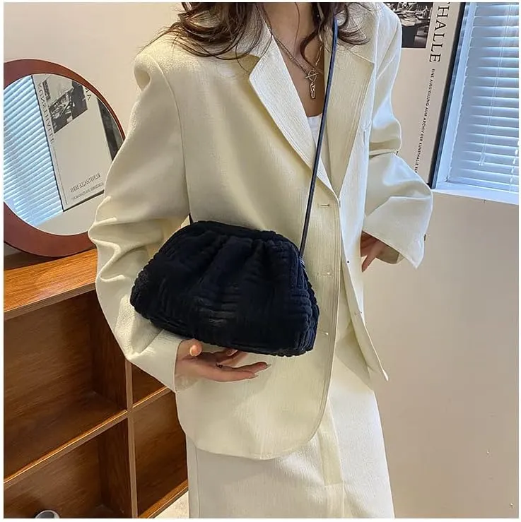 Women's Soft Cloud Bag - Fashion Dumpling One-shoulder Tote - Pleated Pouch Y2K Tote