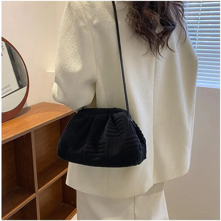 Women's Soft Cloud Bag - Fashion Dumpling One-shoulder Tote - Pleated Pouch Y2K Tote