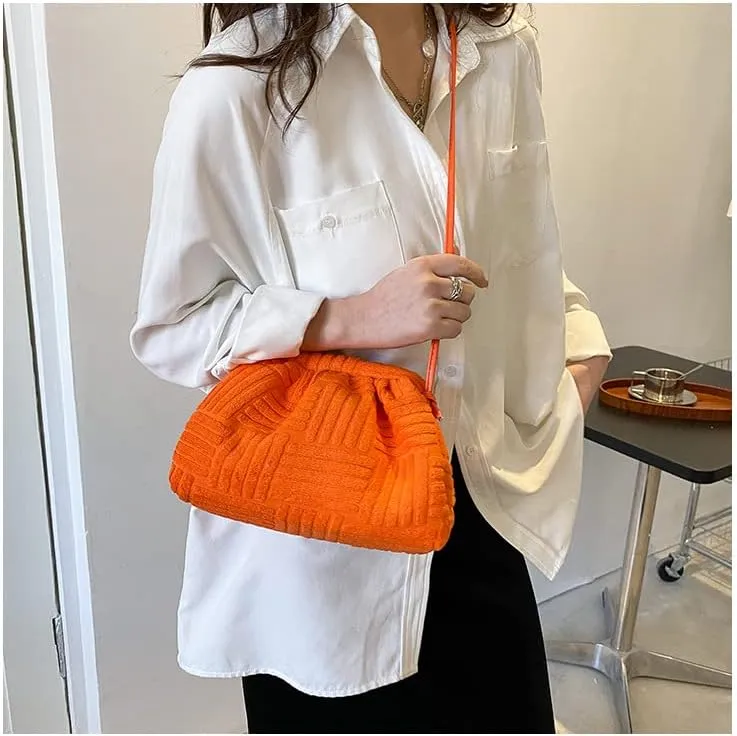 Women's Soft Cloud Bag - Fashion Dumpling One-shoulder Tote - Pleated Pouch Y2K Tote