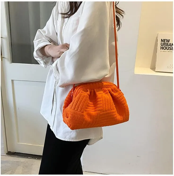 Women's Soft Cloud Bag - Fashion Dumpling One-shoulder Tote - Pleated Pouch Y2K Tote