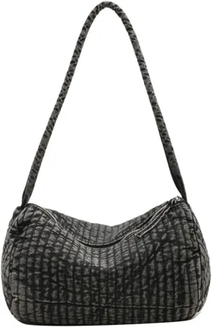 Womens Vintage Shoulder Bags Washed Denim Tote Bag Large Handbags Top Handle Purse Casual Soft Messenger Bag