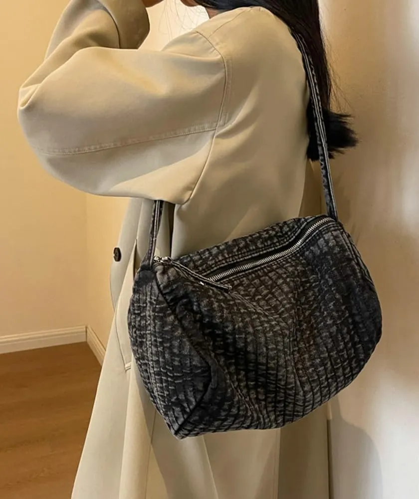 Womens Vintage Shoulder Bags Washed Denim Tote Bag Large Handbags Top Handle Purse Casual Soft Messenger Bag