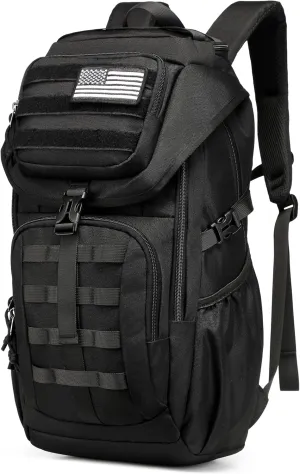 Wotony Tactical Assault Pack Backpack Molle Military Backpack Outdoor Hiking Camping Rucksack Waterproof backpack for men (Black, 25L)