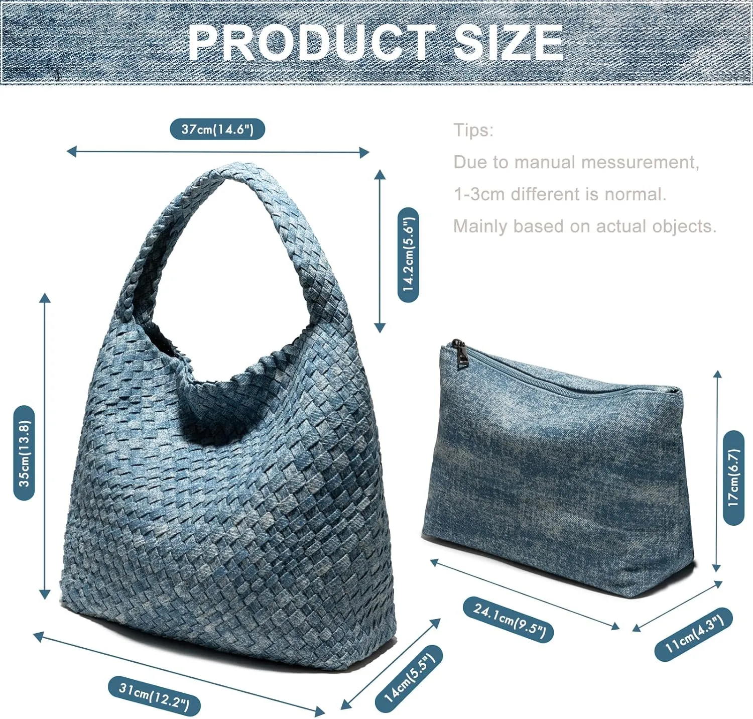 Woven Bag Purses and Handbags Woven Vegan Leather Tote Shoulder Top-Handle Bag With Purses for Women