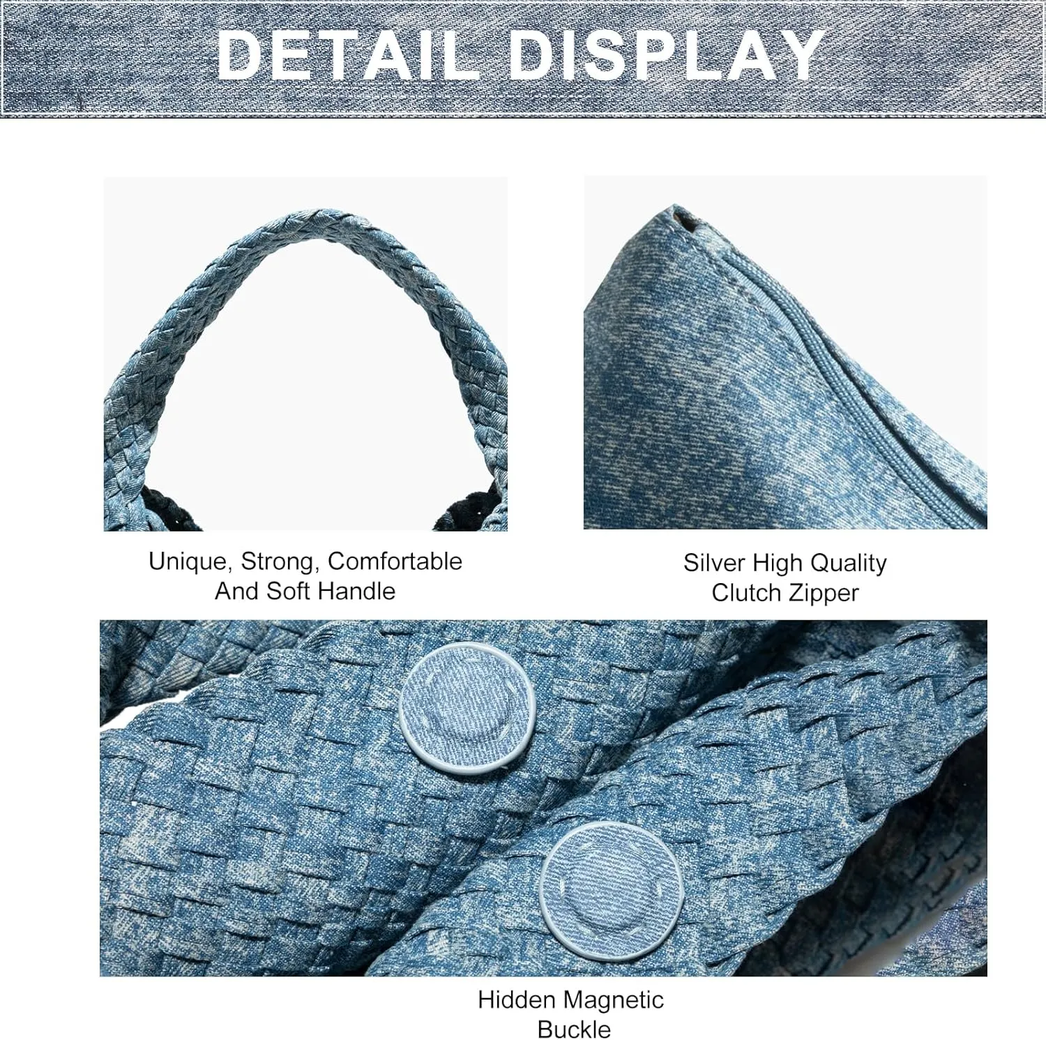 Woven Bag Purses and Handbags Woven Vegan Leather Tote Shoulder Top-Handle Bag With Purses for Women