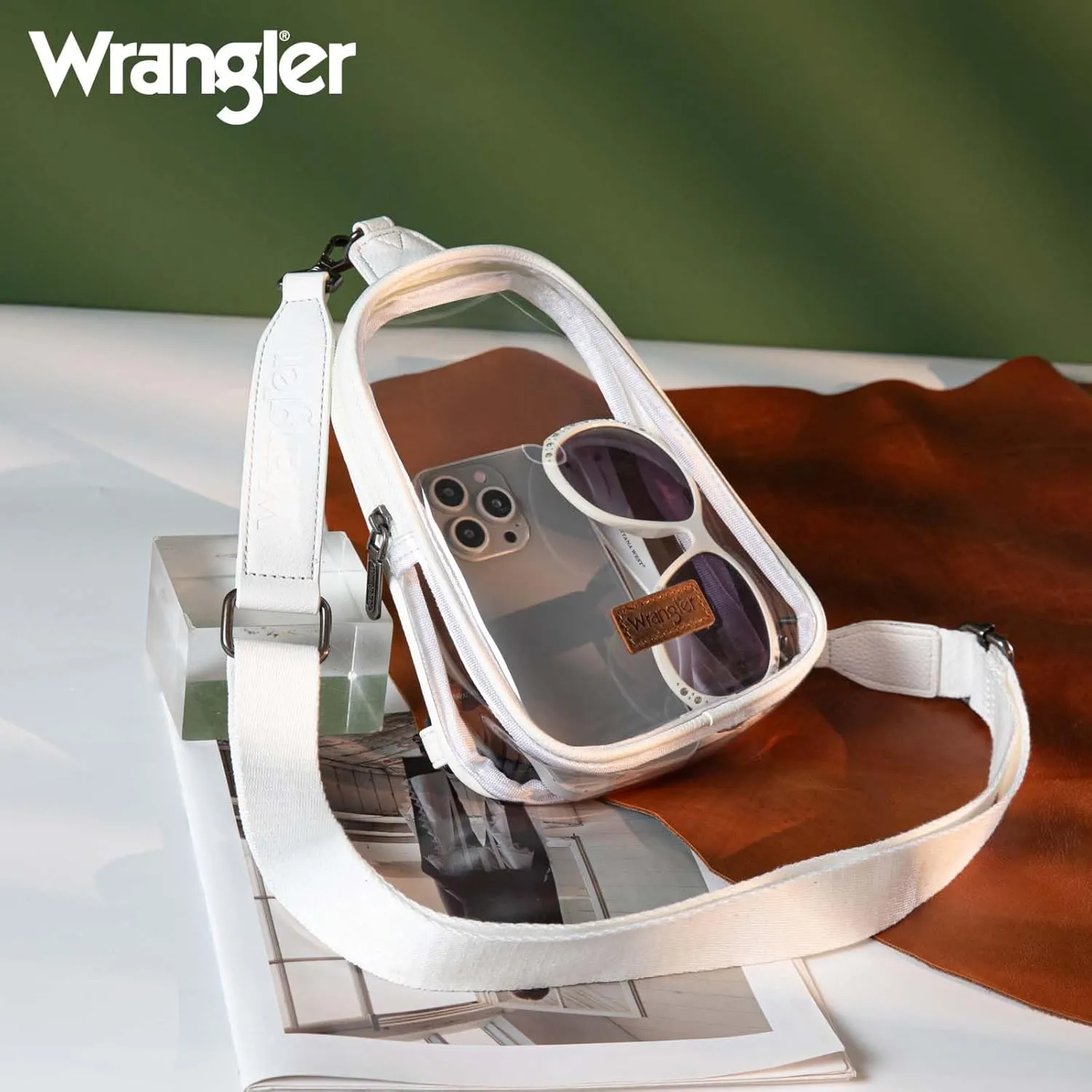 Wrangler Crossbody Clear Sling Bags for Women Stadium Approved Cross Body Purse for Sports Events Concerts