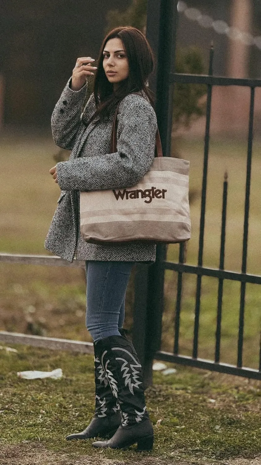 Wrangler Large Tote Bag for Women Shoulder Purse Bag with Zipper