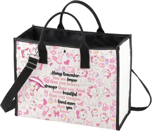 WZMPA Cat Marie Cosmetic Bag - Fans Gift 'You Are Braver Stronger Beautiful Than You Know' - Makeup Zipper Pouch (Cat Marie-TB)