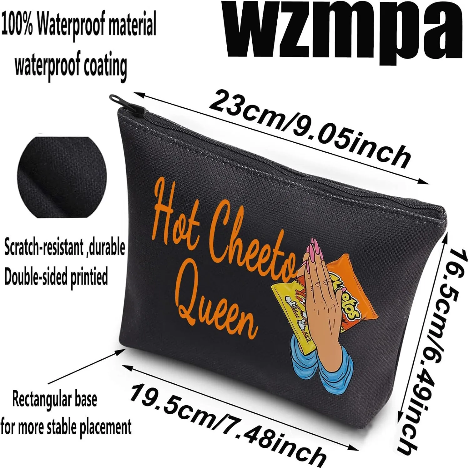 WZMPA Corncob Food Cosmetic Bag Food Fans Gifts Hot Queen Makeup Zipper Pouch Bag For Friend family (Hot Queen BL)
