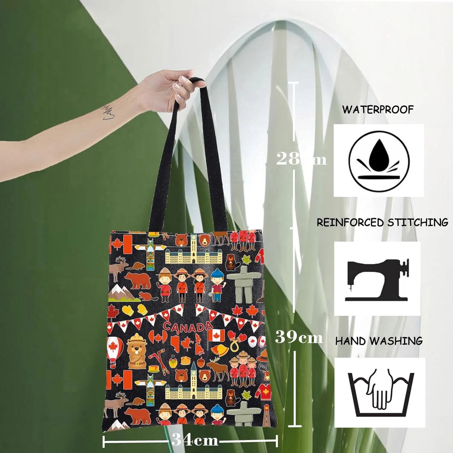 WZMPA Funny Canada Trip Cosmetic Bag Canada Souvenir Gift Canada Vacation Makeup Zipper Pouch Bag Canada Travel Merchandise (Canada Tote-BL)