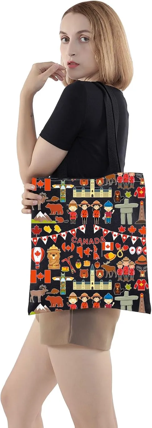 WZMPA Funny Canada Trip Cosmetic Bag Canada Souvenir Gift Canada Vacation Makeup Zipper Pouch Bag Canada Travel Merchandise (Canada Tote-BL)