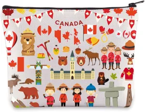WZMPA Funny Canada Trip Cosmetic Bag - Souvenir Gift Vacation Makeup Zipper Pouch Bag - Travel Merchandise