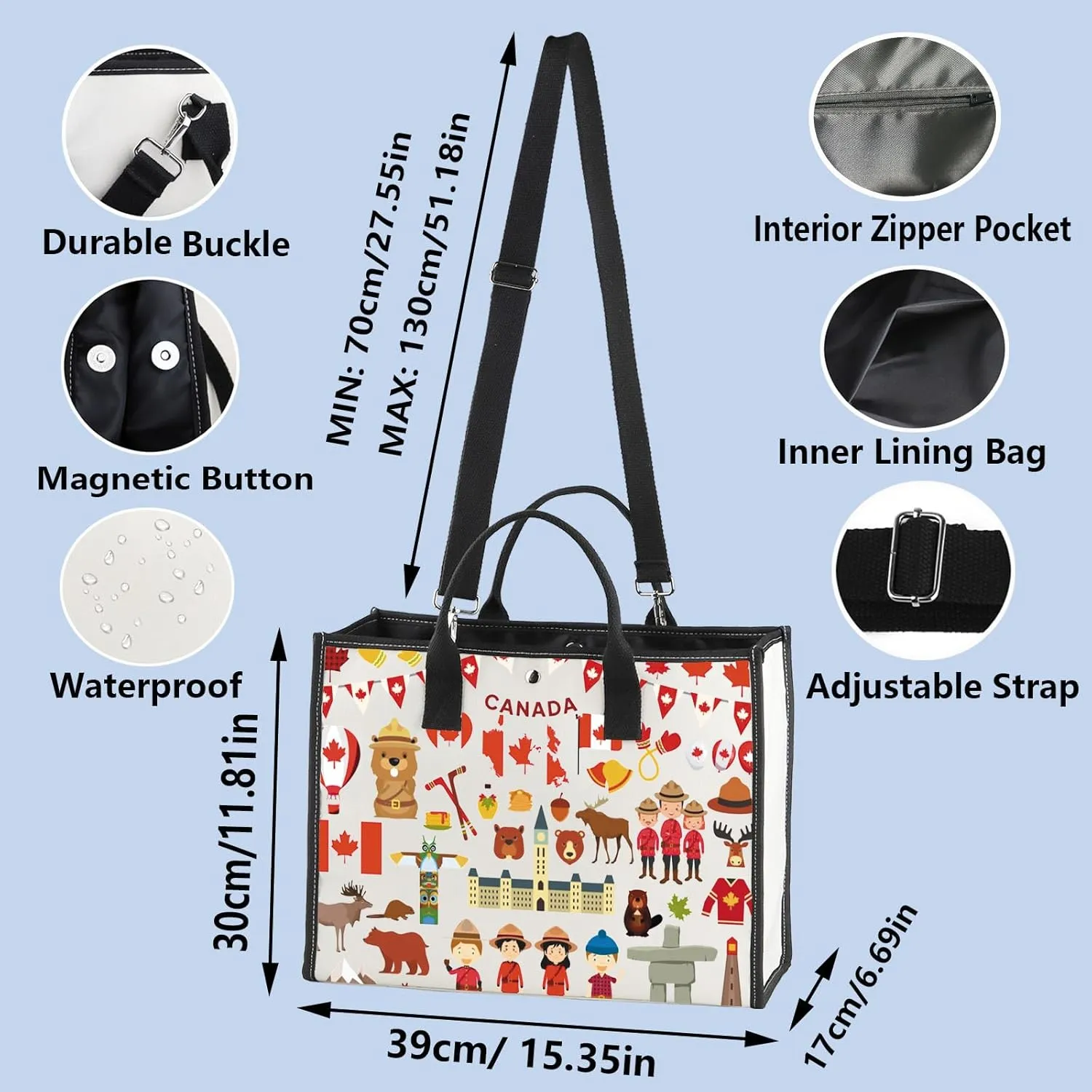 WZMPA Funny Canada Trip Cosmetic Bag - Souvenir Gift Vacation Makeup Zipper Pouch Bag - Travel Merchandise