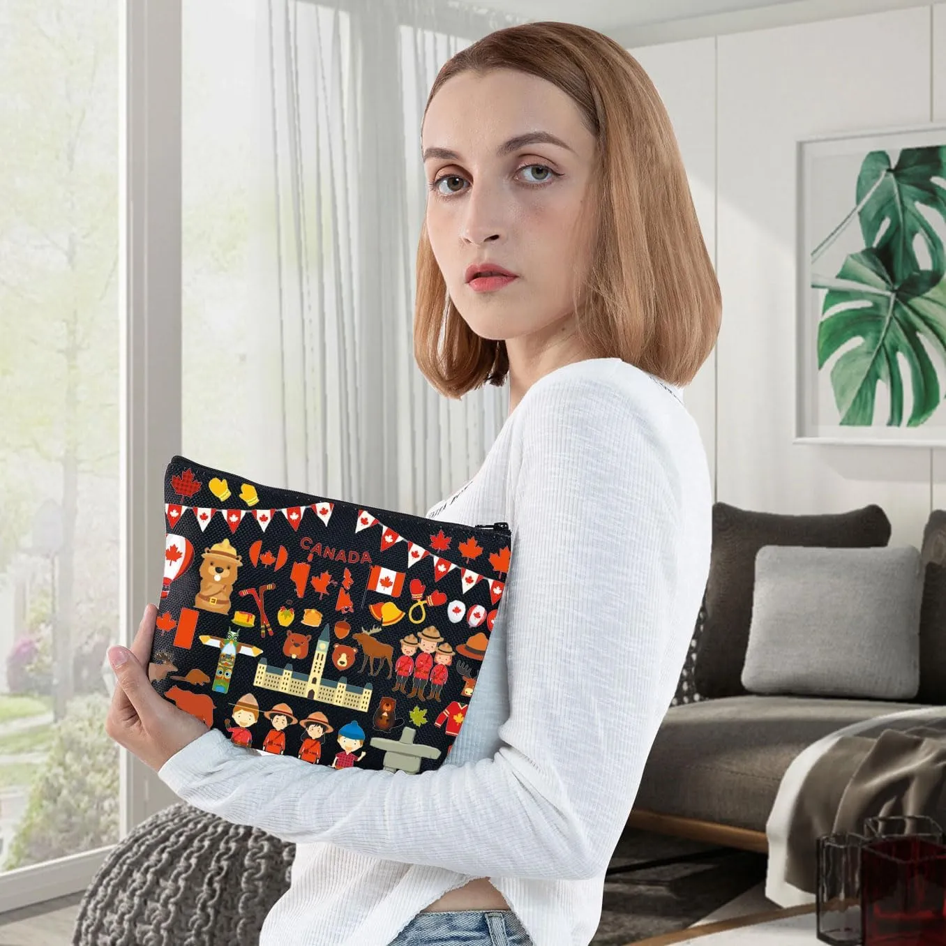 WZMPA Funny Canada Trip Cosmetic Bag - Souvenir Gift Vacation Makeup Zipper Pouch Bag - Travel Merchandise
