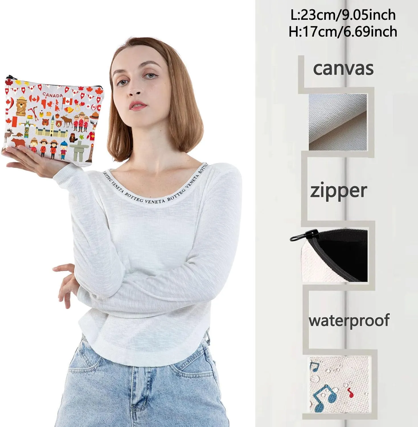 WZMPA Funny Canada Trip Cosmetic Bag - Souvenir Gift Vacation Makeup Zipper Pouch Bag - Travel Merchandise