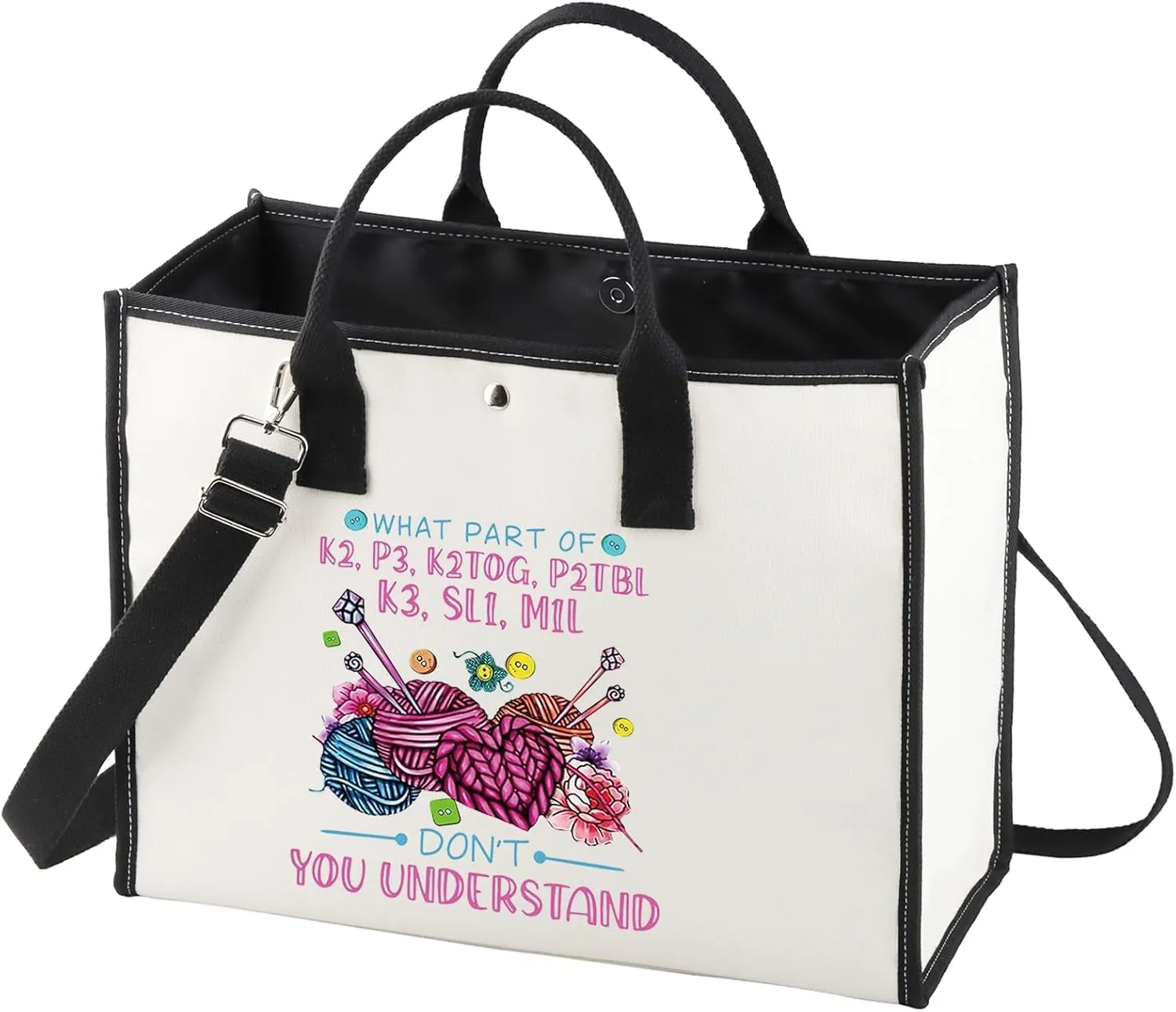 WZMPA Funny Knitting Cosmetic Bag Yarn Collector Gift What Part Don't You Understand Makeup Zipper Pouch Bag Knitter Merchandise (Don't Understand-TB)