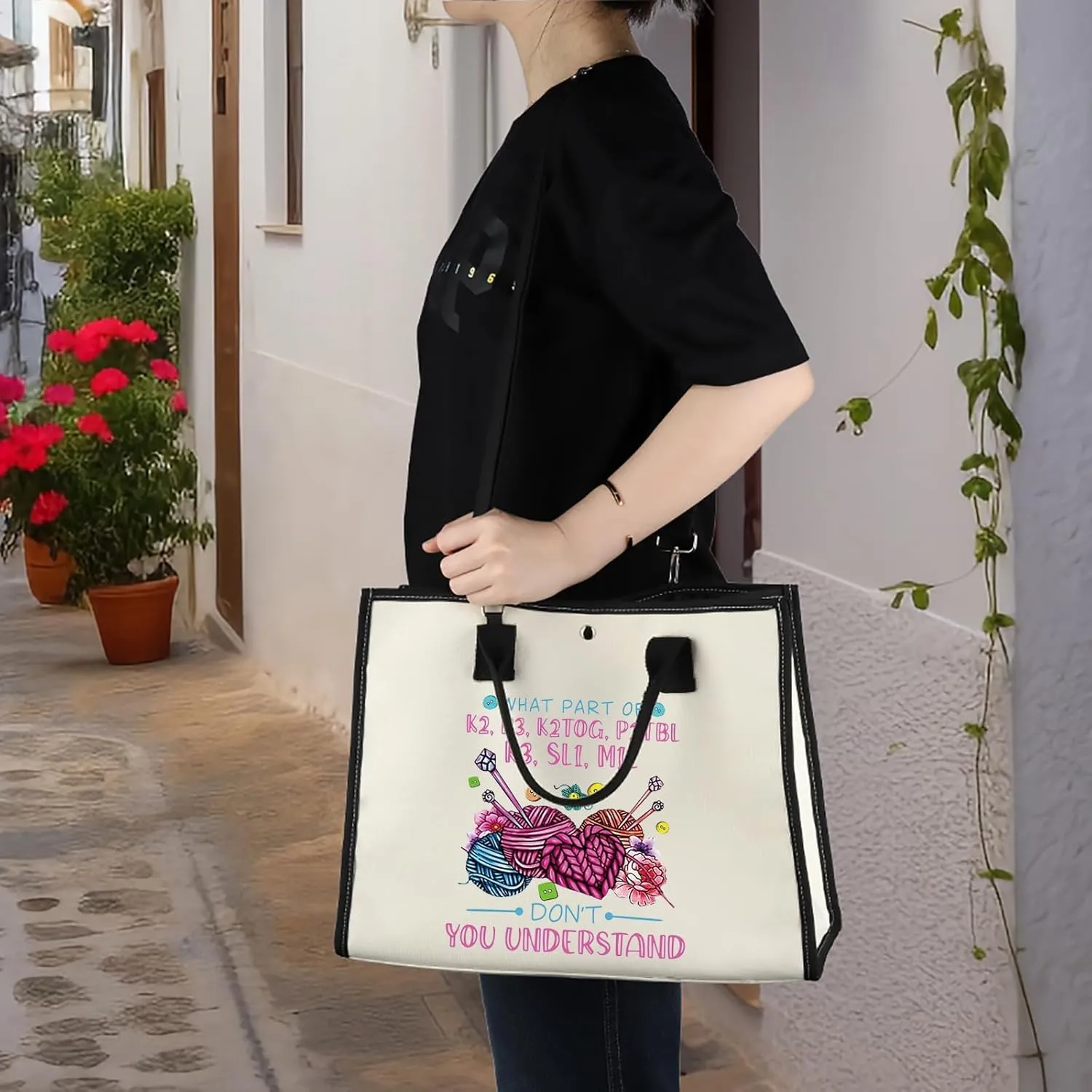 WZMPA Funny Knitting Cosmetic Bag Yarn Collector Gift What Part Don't You Understand Makeup Zipper Pouch Bag Knitter Merchandise (Don't Understand-TB)