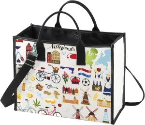 WZMPA Netherlands Travel Bag Netherlands Amsterdam Souvenir Gift Dutch Makeup Zipper Pouch Bag Netherlands Trip Merchandise (Netherlands-TB)