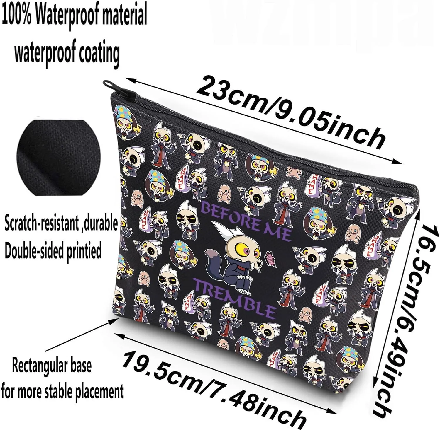 WZMPA Owl Lover Cosmetic Bag Owl Fans Gifts Tremble Before Me King Makeup Zipper Pouch Bag For Movie Fans (Before Me 2 Full-BL)