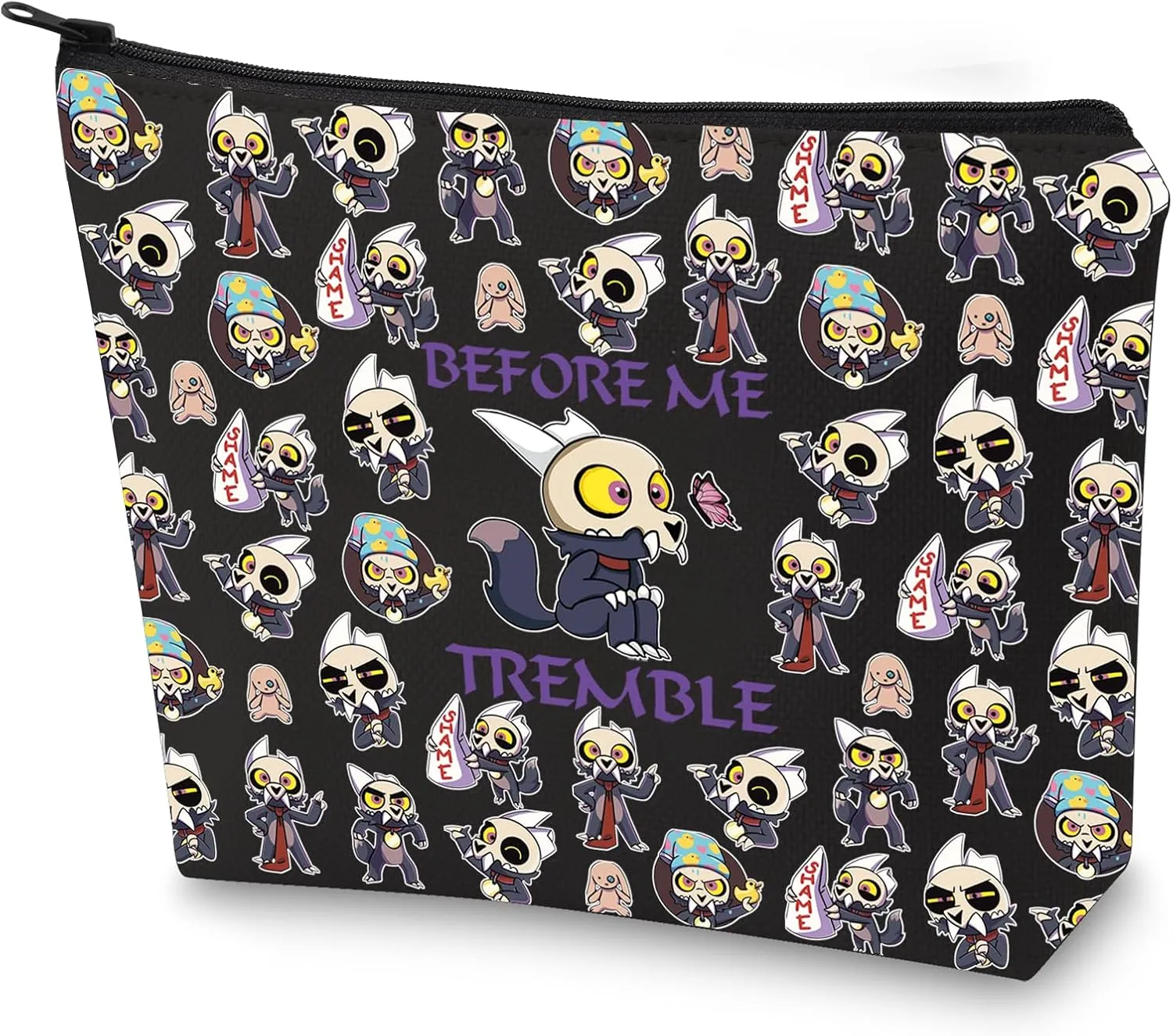 WZMPA Owl Lover Cosmetic Bag Owl Fans Gifts Tremble Before Me King Makeup Zipper Pouch Bag For Movie Fans (Before Me 2 Full-BL)