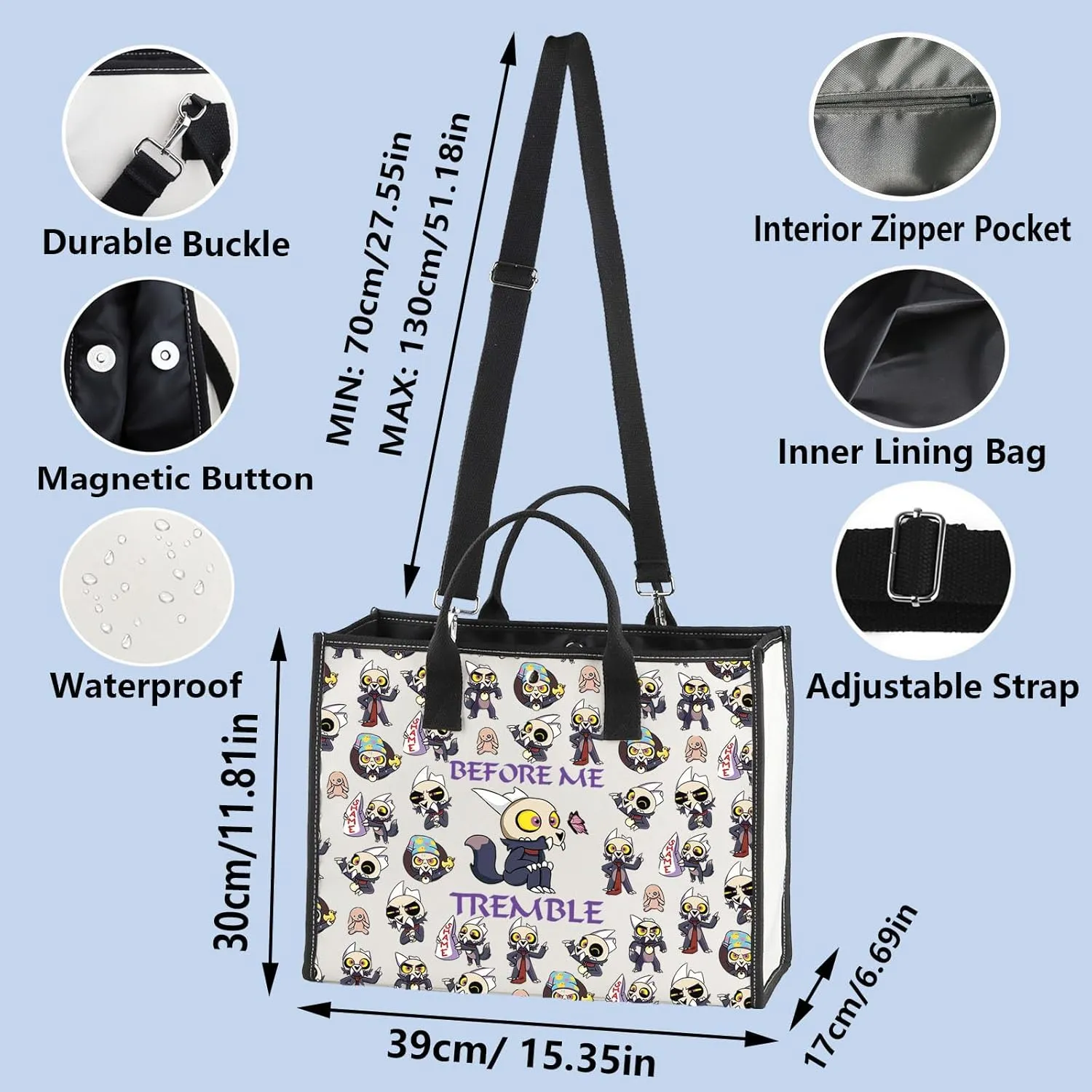 WZMPA Owl Lover Cosmetic Bag Owl Fans Gifts Tremble Before Me King Makeup Zipper Pouch Bag For Movie Fans (Before Me 2-TB)