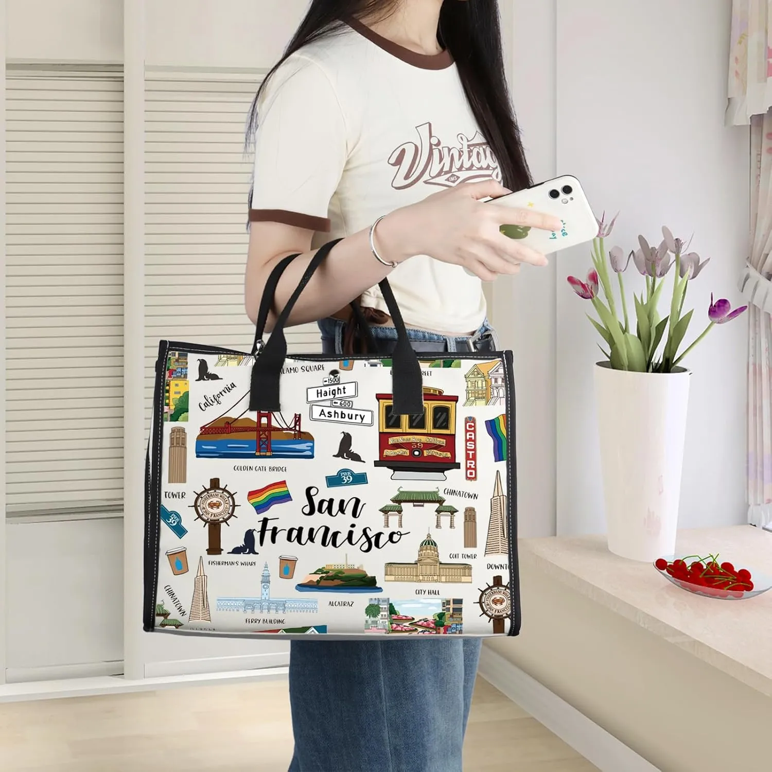 WZMPA San Francisco Travel Cosmetic Bag Gift - Zipper Pouch Bag San Francisco Merchandise