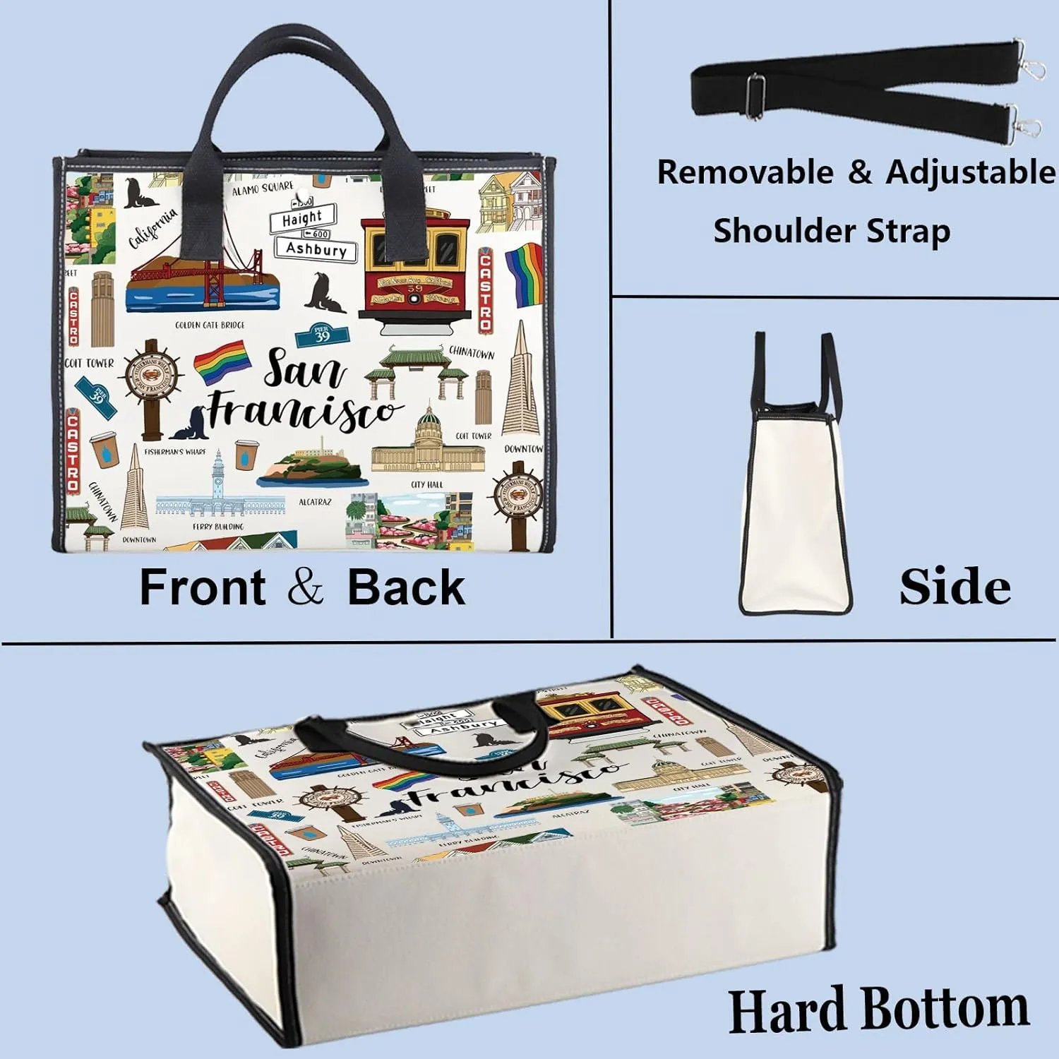 WZMPA San Francisco Travel Cosmetic Bag Gift - Zipper Pouch Bag San Francisco Merchandise