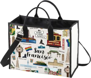 WZMPA San Francisco Travel Cosmetic Bag Gift - Zipper Pouch Bag San Francisco Merchandise
