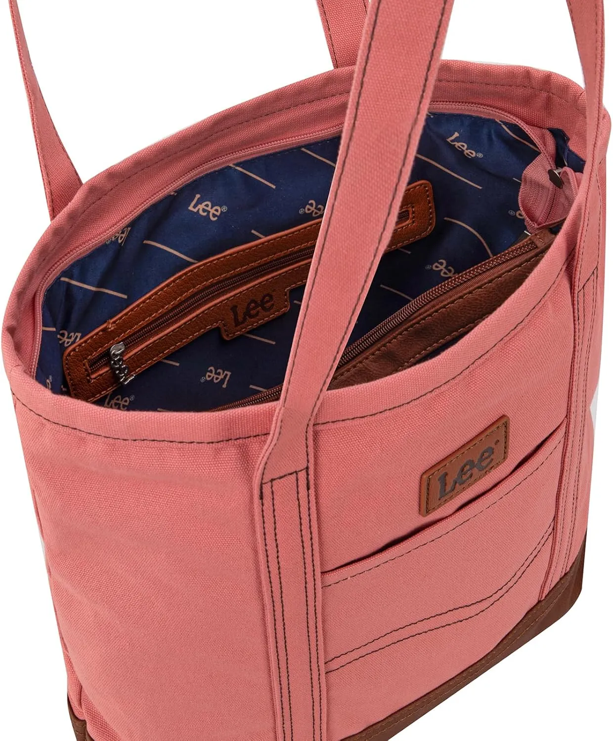 x Lee Tote Bag for Women Denim Canvas Top Handle Shoulder Purse Handbags with Multi-Pocket for Work, Travel & Everyday Use