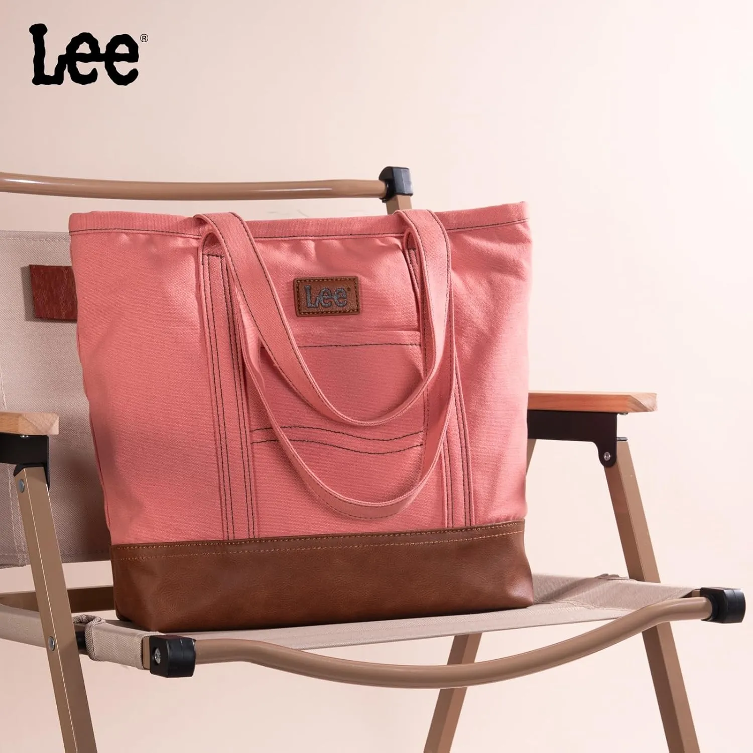 x Lee Tote Bag for Women Denim Canvas Top Handle Shoulder Purse Handbags with Multi-Pocket for Work, Travel & Everyday Use