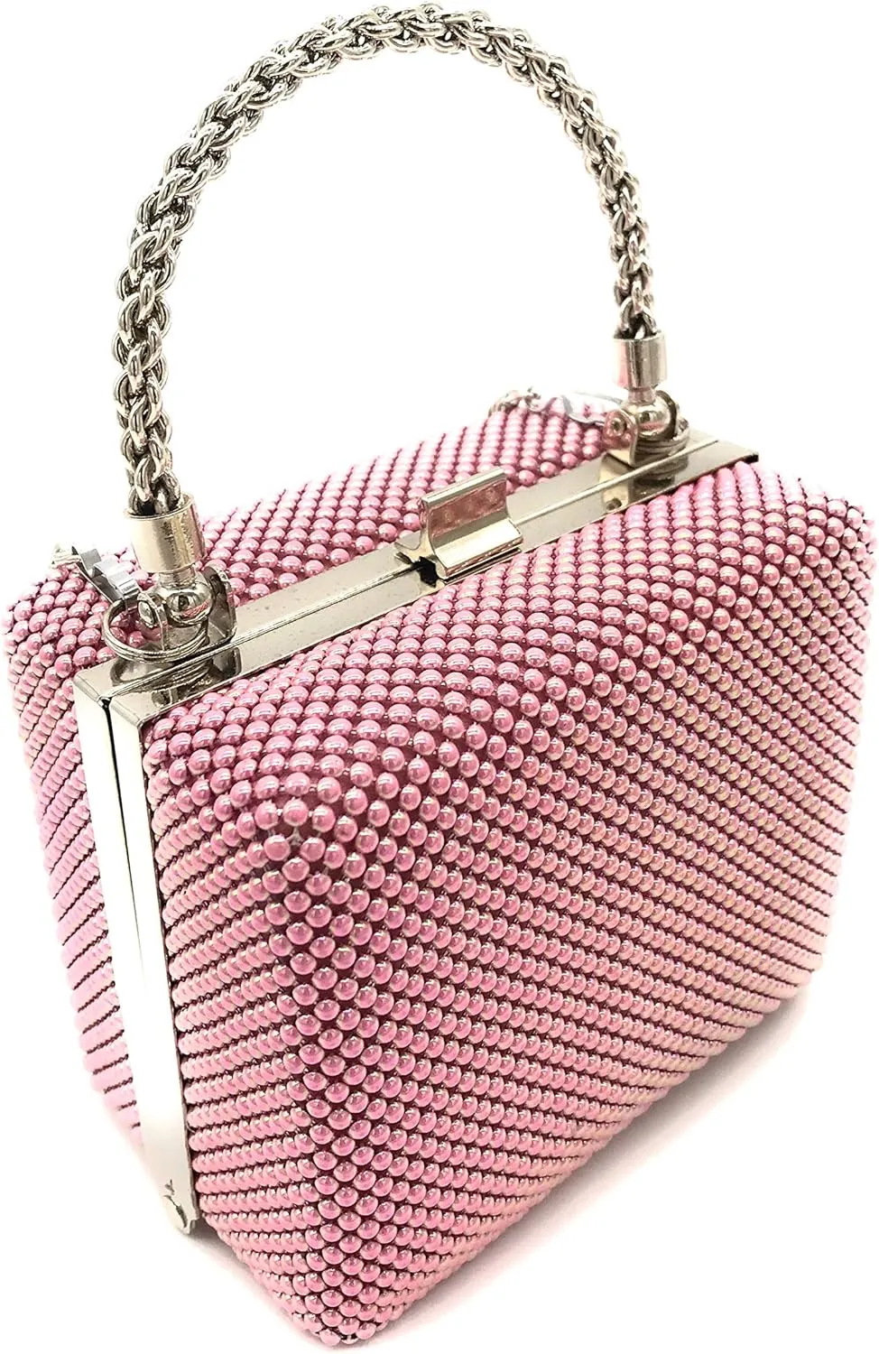 XX-Small clutch Metal beaded mesh evening box purse for Cocktail Party Prom Wedding Banquet