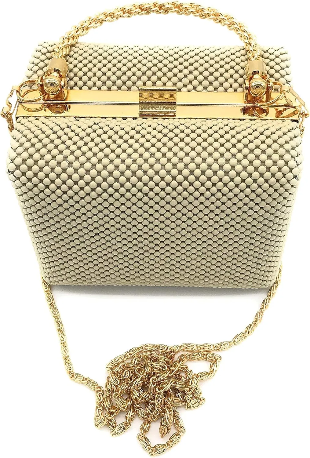 XX-Small clutch Metal beaded mesh evening box purse for Cocktail Party Prom Wedding Banquet