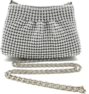 XXX-Small Women Clutch Metal Beaded Mesh Evening Purse